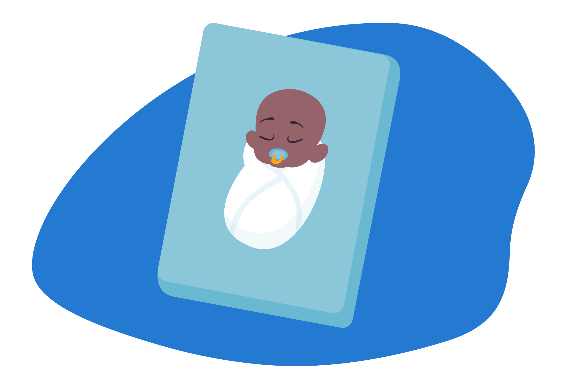 Ilustração de bebé na cama